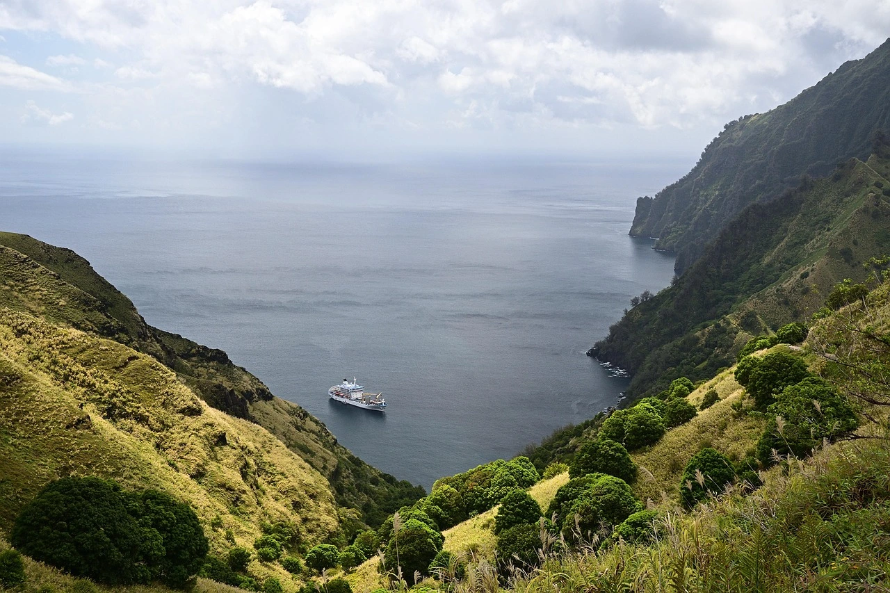Vue aérienne de Nuku Hiva, Polynésie française